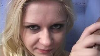 Blonde slut Aralyn Barra loves gloryhole fucking - porn video