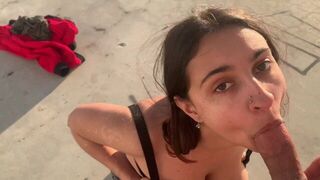 Public Face Fucking Busty Indian In Malibu And Swallows Cum - porn video